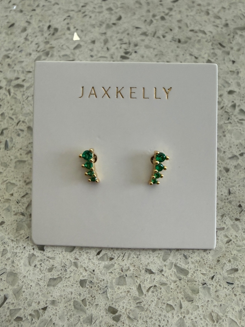 Worth Collective Gold Plated Stud Earrings
Emerald colored stones NWT